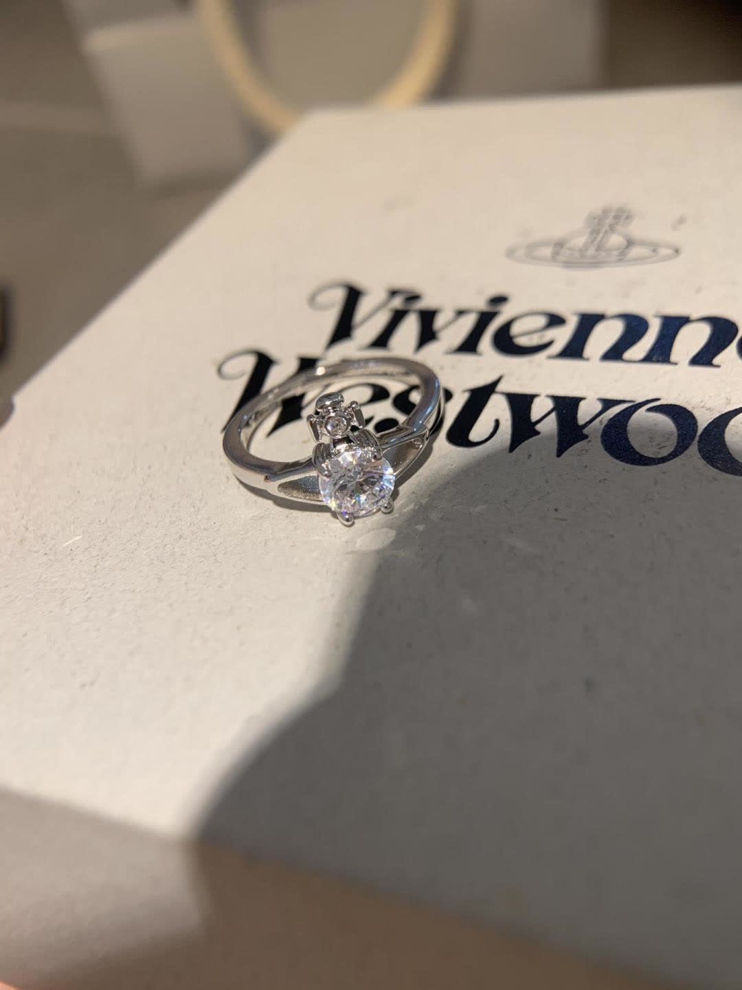 Vivienne Westwood Silver Ring with Crystal Stone